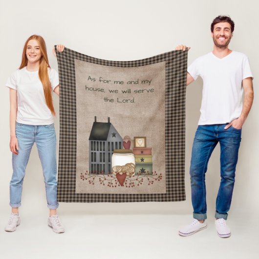 We zullen de Heer dienen - primitief land Fleece Deken (In situ)