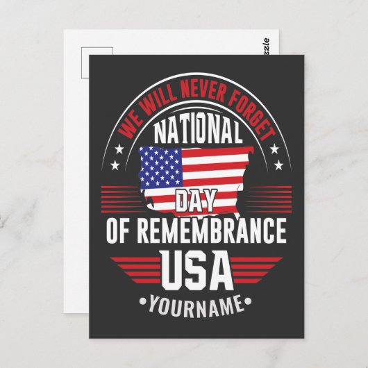 We zullen de Nationale Dag van Herinnering nooit v Briefkaart (Voorkant / Achterkant)