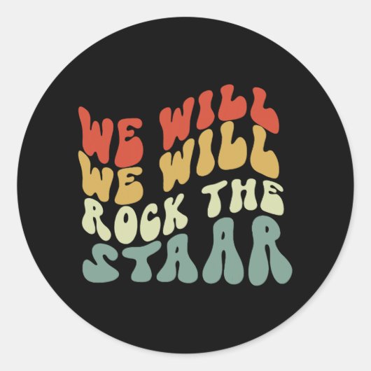 We zullen de Star Testing Day Teacher Kind-TED's r Ronde Sticker (Voorkant)