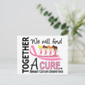 We zullen een kure borstkanker vinden briefkaart (Staand voorkant)