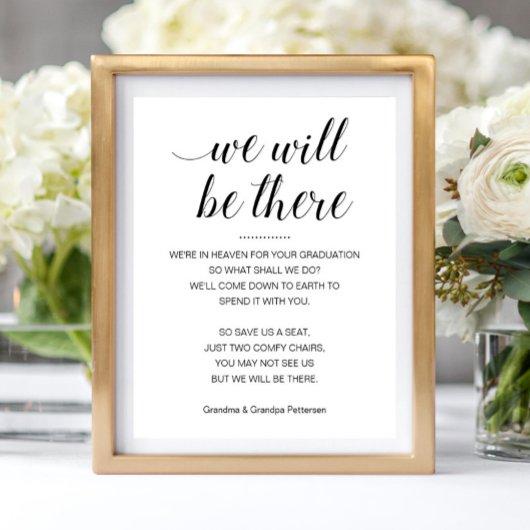 We zullen er zijn Memorial Seat Names Afstuderen Poster