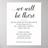 We zullen er zijn Memorial Seat Names Baby shower Poster (Voorkant)