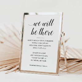 We zullen er zijn met een herdenkingsstoel met een poster