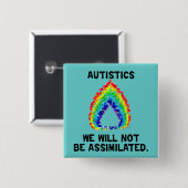 We zullen geen gelijkgestelde Buttonnen zijn Vierkante Button 5,1 Cm (Voorkant /achterkant)