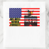 We zullen het nooit vergeten! rechthoekige sticker (Tas)