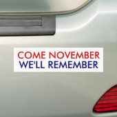 We zullen het ons herinneren. bumpersticker (Op auto)