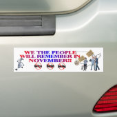 We zullen het volk in november herinneren bumpersticker (Op auto)