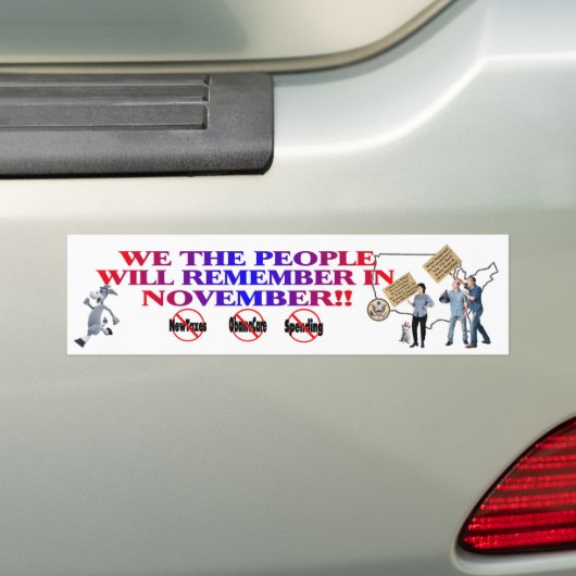 We zullen het volk in november herinneren bumpersticker (Op auto)
