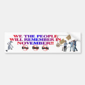 We zullen het volk in november herinneren bumpersticker (Voorkant)