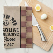 We zullen hete cacao serveren - primitieve stijl theedoek (Quarter Fold)