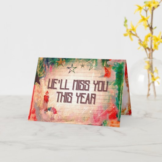 We zullen je dit jaar missen. kaart (Gele Bloem)