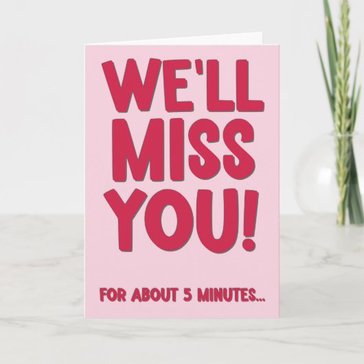 We zullen je Kaart missen. (Voorkant)