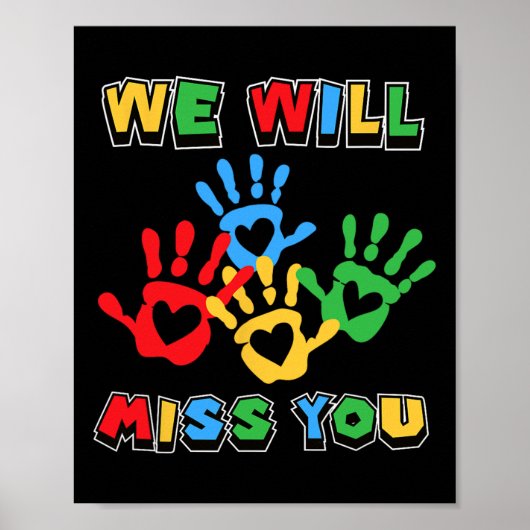 We zullen je missen handafdruk goed poster (Voorkant)