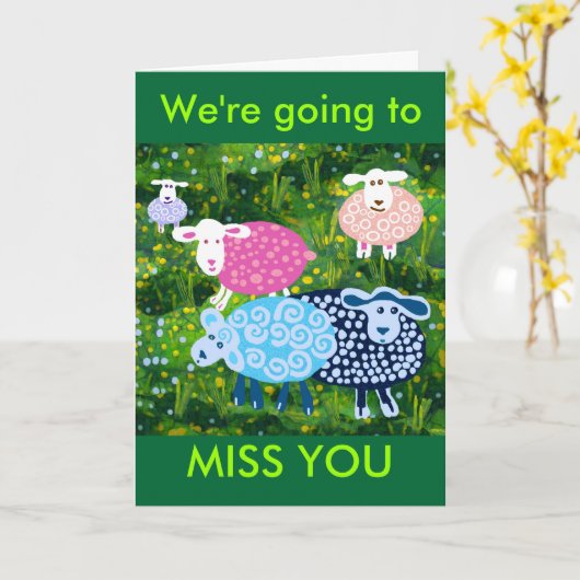 We zullen je missen kaart (Gele Bloem)