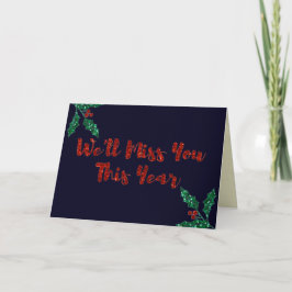We zullen je missen Kerstmis sociale afstand Kaart