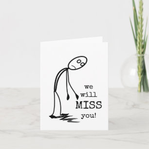 We zullen je missen, tot ziens, veel geluk, colleg kaart