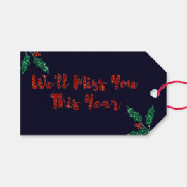 We zullen je sociale vervormende kerst missen. cadeaulabel