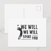 We zullen jullie doorballer volleyball laten zien. briefkaart (Voorkant / Achterkant)