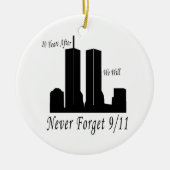 We zullen nooit 9/11 vergeten keramisch ornament (Voorkant)
