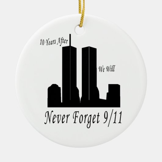 We zullen nooit 9/11 vergeten keramisch ornament (Voorkant)