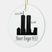 We zullen nooit 9/11 vergeten keramisch ornament (Links)