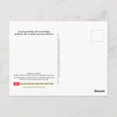 We zullen nooit briefkaart kennen (Achterkant)