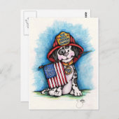 We zullen nooit de 11de brandweerman Dalmatian ver Briefkaart (Voorkant / Achterkant)