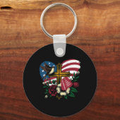 We zullen nooit vergeten de Amerikaanse vlag Memor Sleutelhanger (Voorkant)