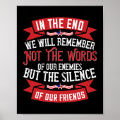 We zullen ons de stilte van onze vrienden herinner poster (Voorkant)