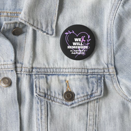 We zullen ons herinneren - Alzheimer's Awareness Ronde Button 5,7 Cm (In situ)