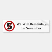 We zullen ons herinneren....Bumpersticker Bumpersticker (Voorkant)