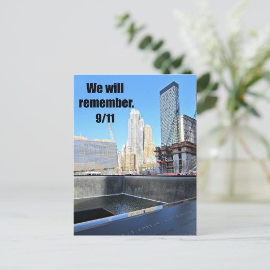 We zullen onthouden...9/11 briefkaart (Staand voorkant)