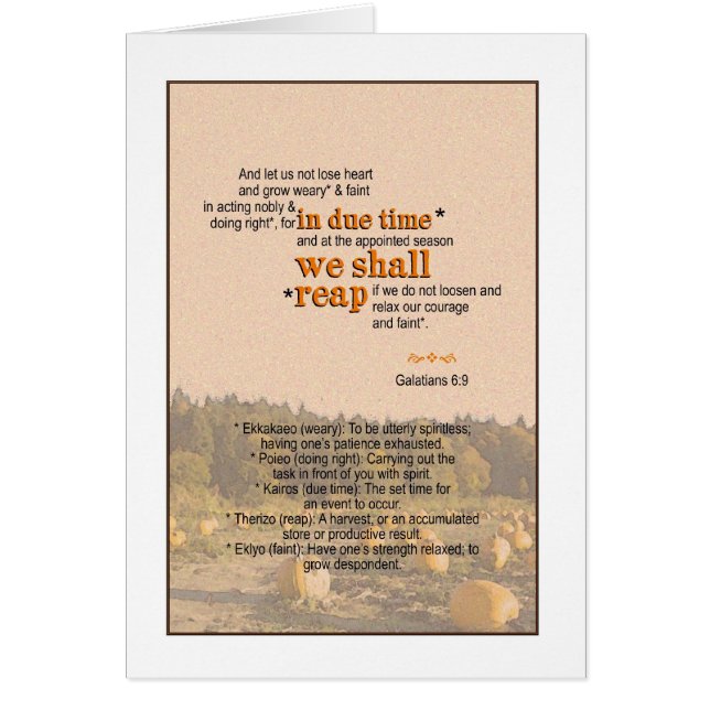 We zullen opnieuw beginnen - Galatiaans 6:9 (Voorkant)