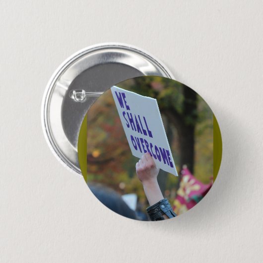 We zullen overwinnen ronde button 5,7 cm (Voorkant /achterkant)