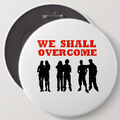 We zullen overwinnen ronde button 6,0 cm (Voorkant /achterkant)