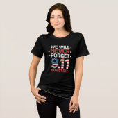 We zullen Patriot Day nooit vergeten Tri-Blend Shirt (Voorkant volledig)