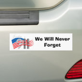 We zullen symbool 9-11 nooit vergeten bumpersticker (Op auto)