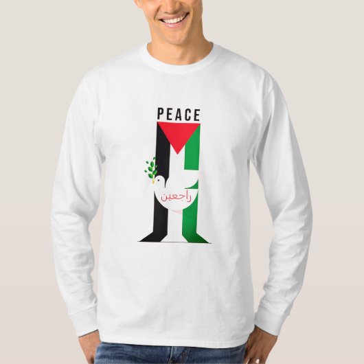 “We zullen terugkeren” Basic T-shirt met lange mou (Voorkant)