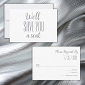 "We zullen u een stoel besparen" Minimalistische R RSVP Kaartje