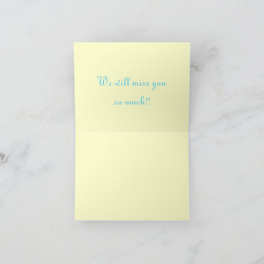 We zullen u missen... Kaart (Binnen)