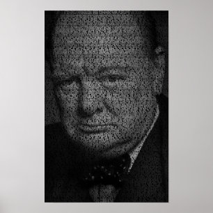 We zullen vechten op de stranden - Churchill Quote Poster