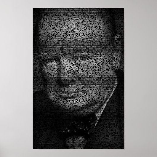 We zullen vechten op de stranden - Churchill Quote Poster (Voorkant)