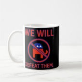 We zullen ze verslaan. koffiemok (Links)