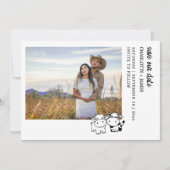 We zullen zeggen ik moo land Koe thema Save The Date (Voorkant)