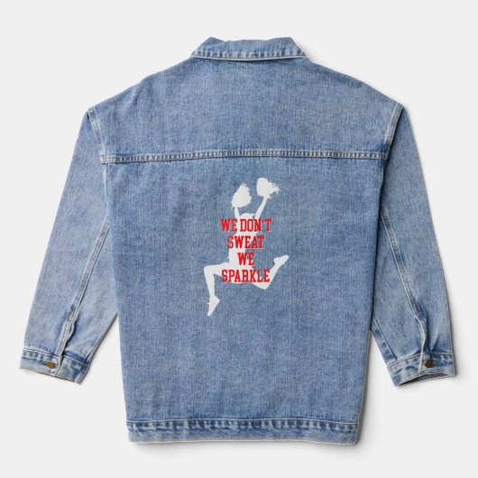 We zweten niet we fonkelen schattige cheerleader denim jacket (Achterkant)