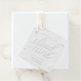 We zweven op Witte Wolken Nine Baby Shower Bedankjes Labels