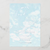 We zweven op wolk negen: Baby shower Folie Uitnodiging (Voorkant)