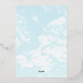 We zweven op wolk negen: Baby shower Folie Uitnodiging (Achterkant)