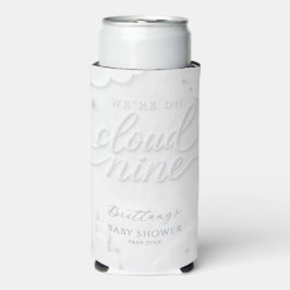 We zweven op wolk negen Baby Shower  Seltzer Blikjeskoeler
