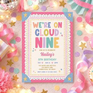 We Zweven Op Wolken Whimsical Meisje 9e Verjaardag Kaart